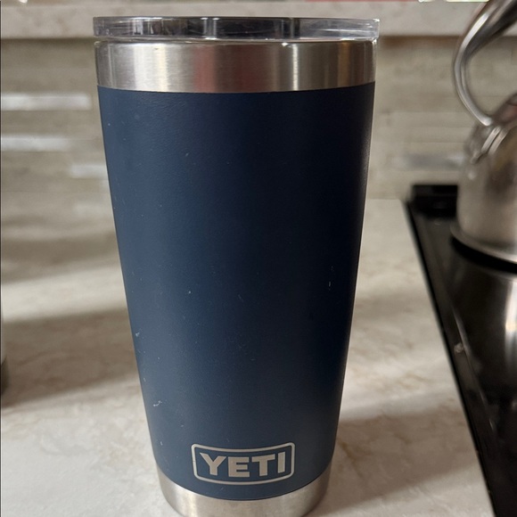 YETI Dark Blue Tumbler with Silver Accents 20 oz. - Picture 2 of 2